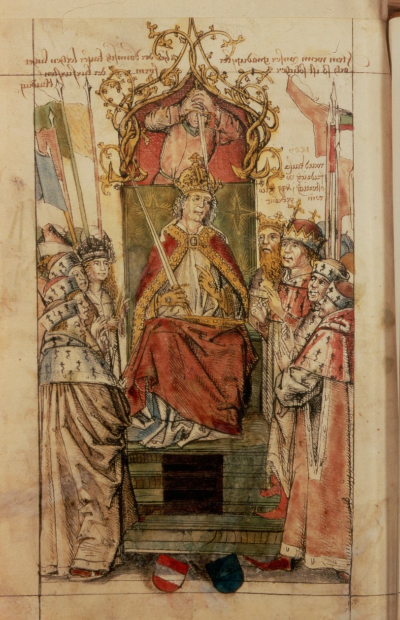 Frederik III omgivet af kurfyrste (blæk på papir) af German School