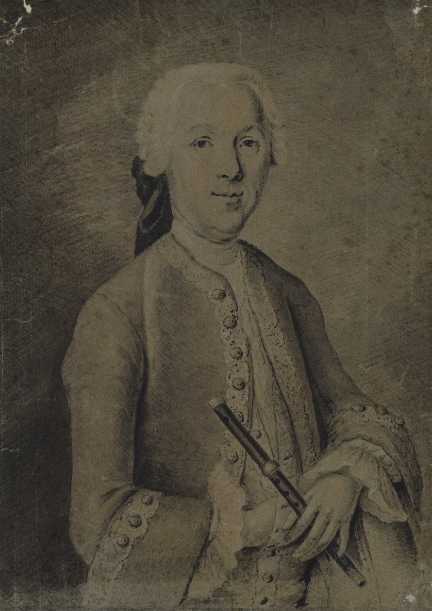 Johann Joachim Quantz (kul på papir) af German School