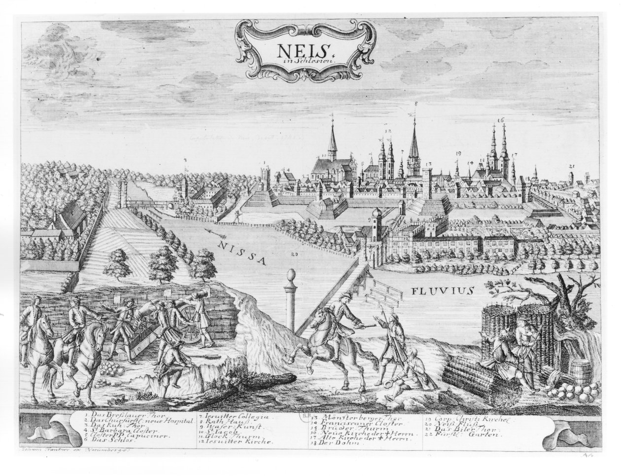 Kong Frederik II af Preussen (1712-86) invaderede Schlesien og erobrede Neis i oktober 1741 af German School