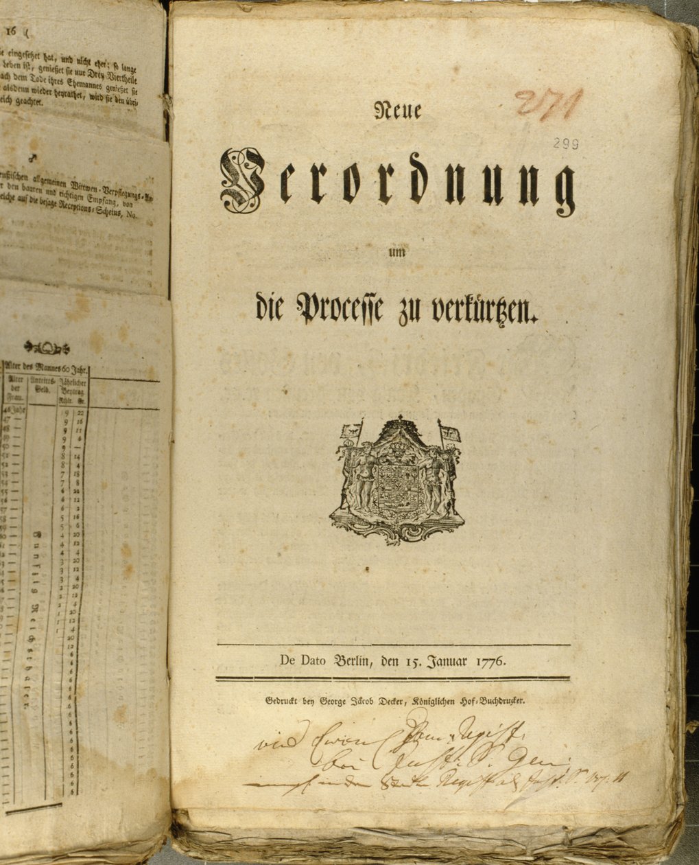 Retsprocedure fra 1776 (print) af German School