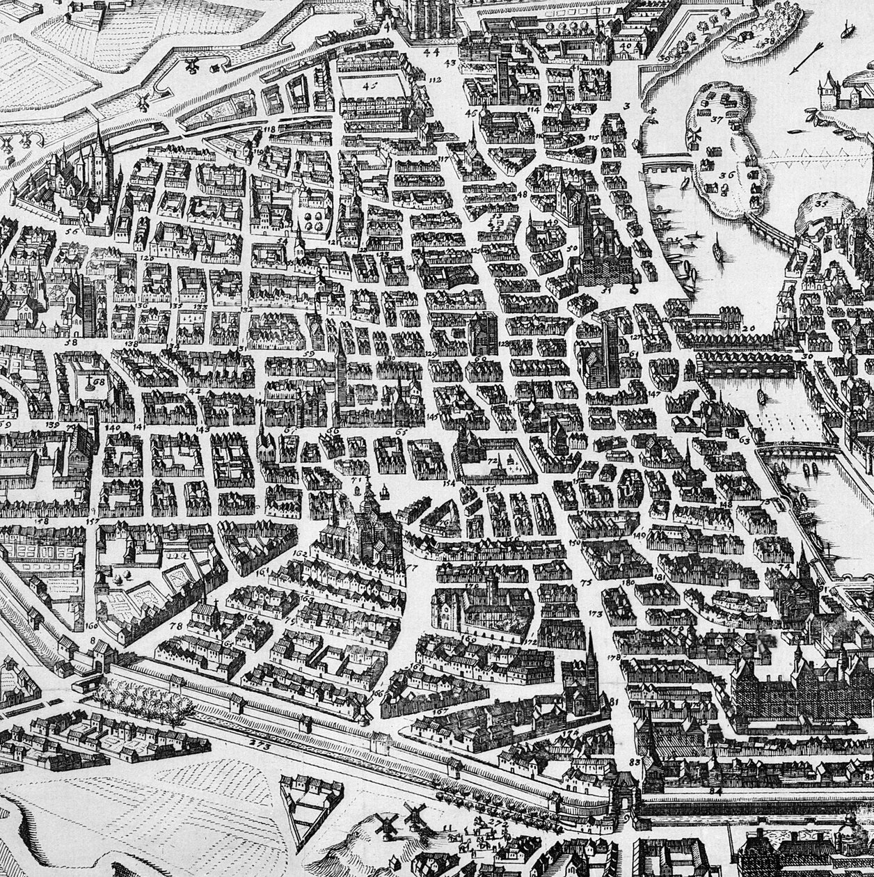Kort over Paris, 1620 (detaljer af 285193) af German School