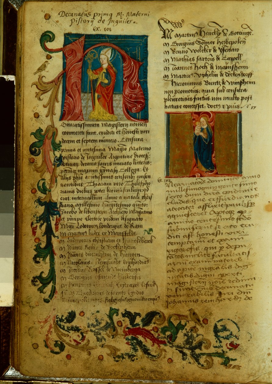 Martin Luthers indskrivning ved universitetet i Erfurt, april 1501 af German School