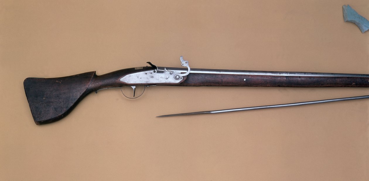 Matchlock-musket med gaffelstøtten af German School