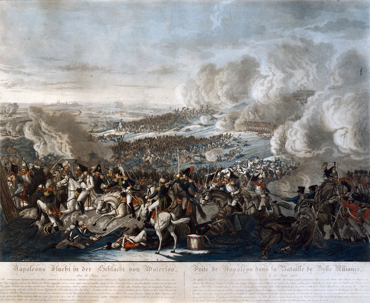 Napoleons flugt fra slaget ved Waterloo, 18. juni 1815 af German School