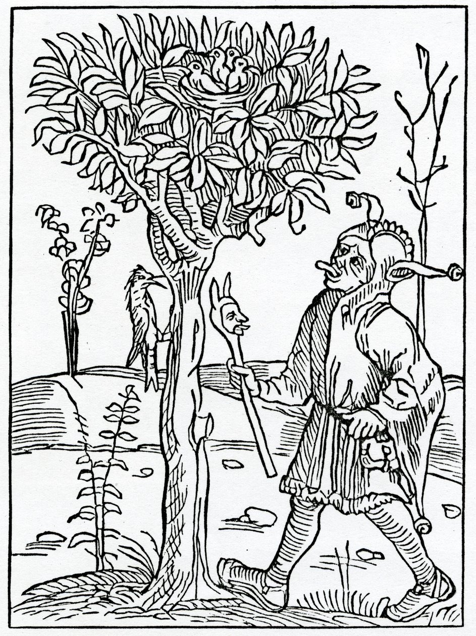 Of to moche spekynge eller bablynge, illustration fra Alexander Barclays engelske oversættelse af 
