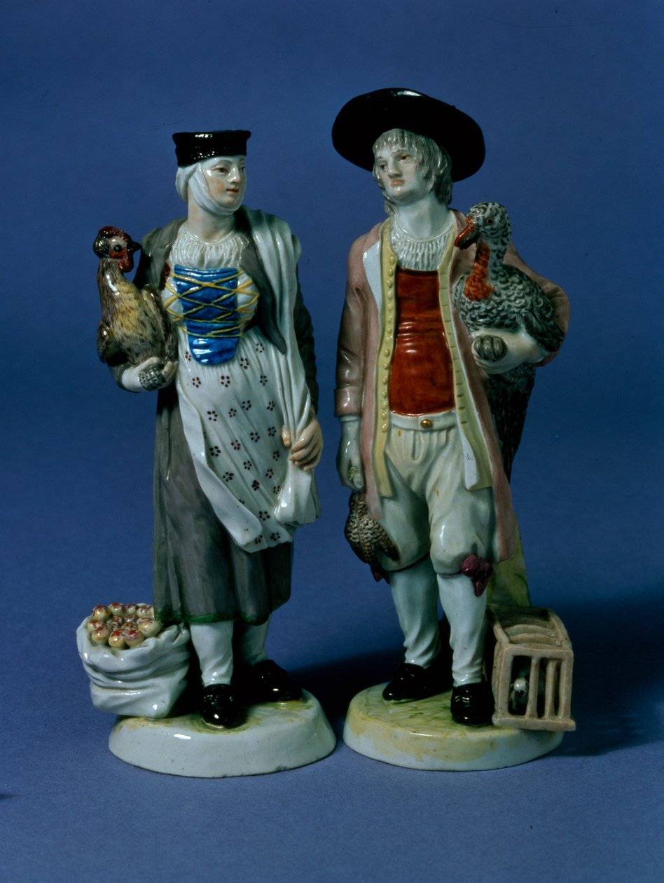 Et par kalkunsælgere, muligvis modelleret af Jean-Jacob Louis (1703-72), Ludwigsburg, ca. 1765 (porcelæn) af German School