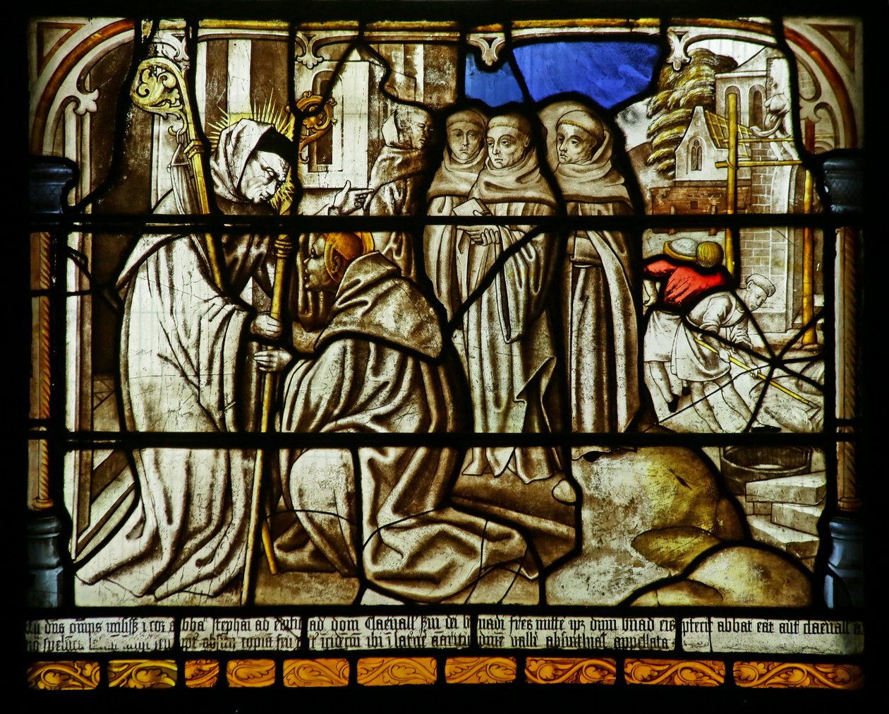 Sankt Bernard er sendt af abbed Harding for at grundlægge Clairvaux, ca. 1500 af German School