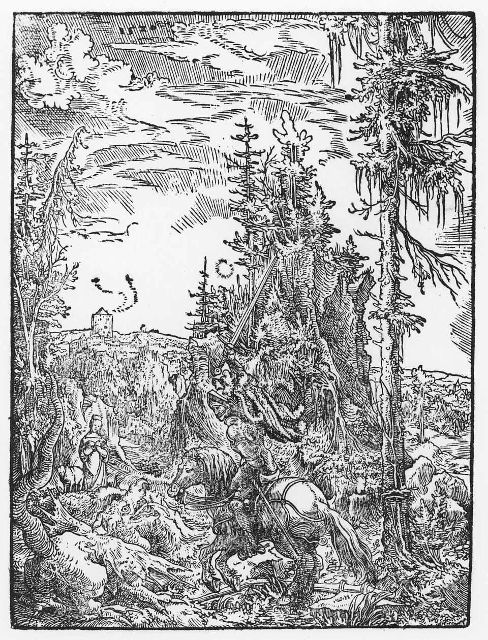 St. George and the Dragon, 1520 af German School