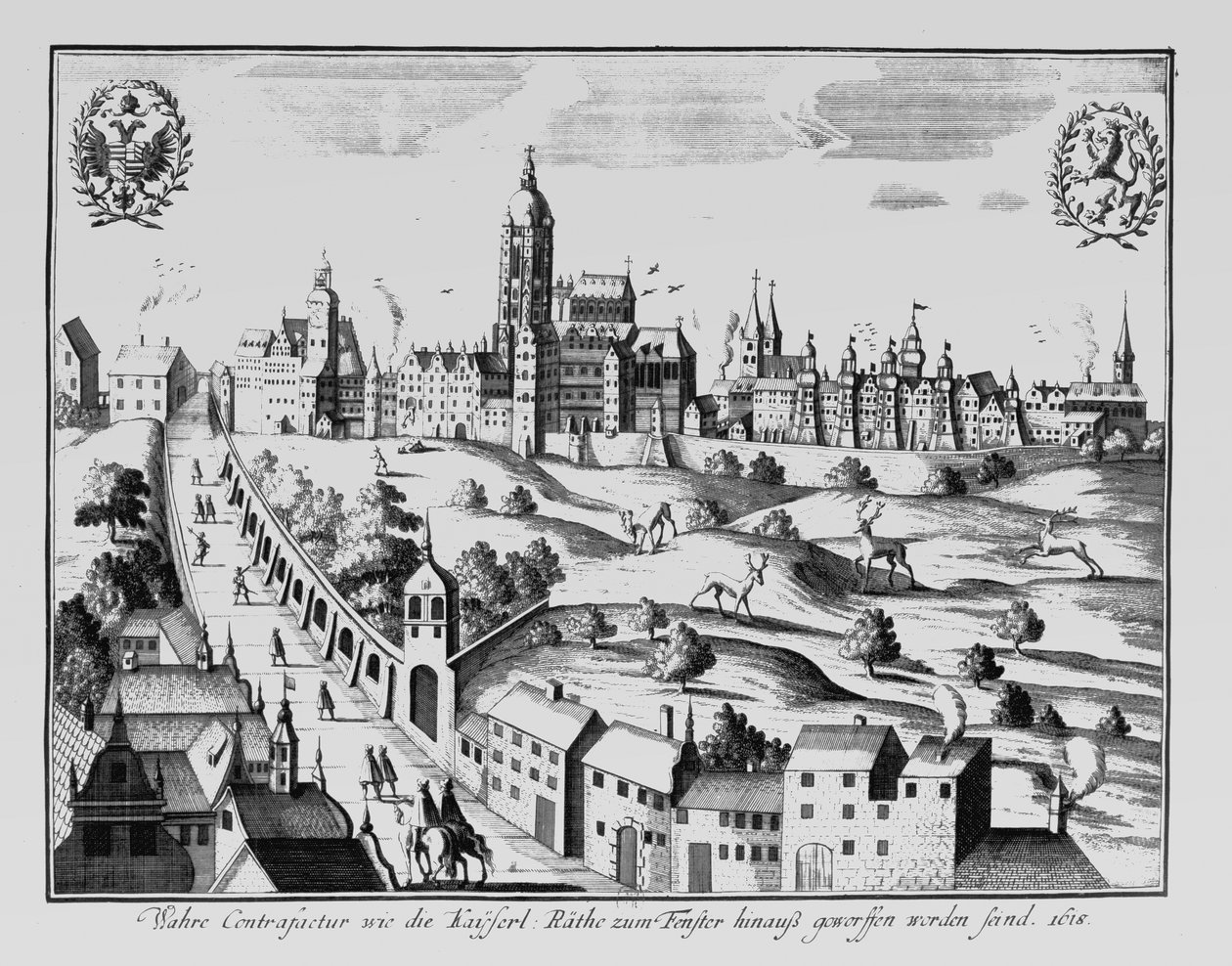 Prags forsvar, 3. august 1618 af German School