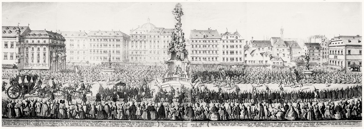 Marie Thereses procession (1638-83) gennem Wien af German School