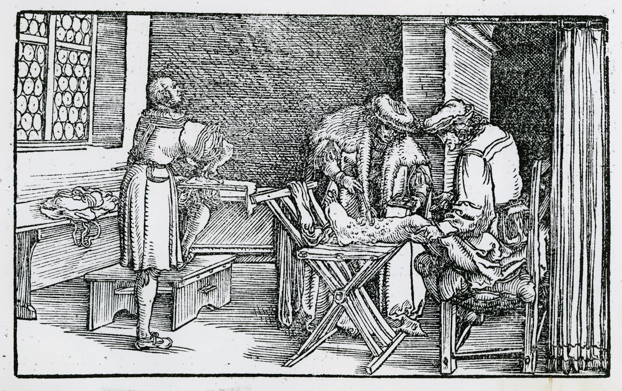 Behandling af et ben, der er angrebet af koldbrand af German School