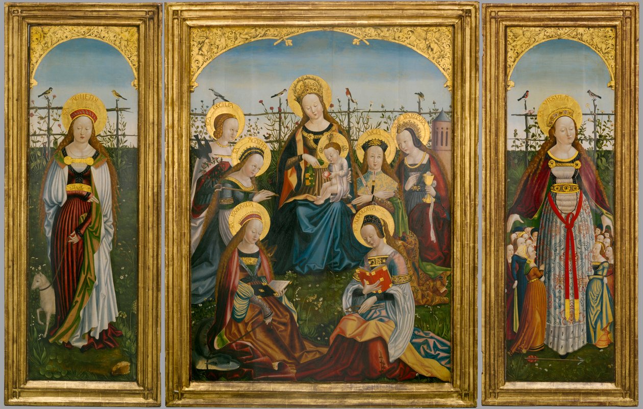 Triptykon af Jomfruen og barnet med helgener af German