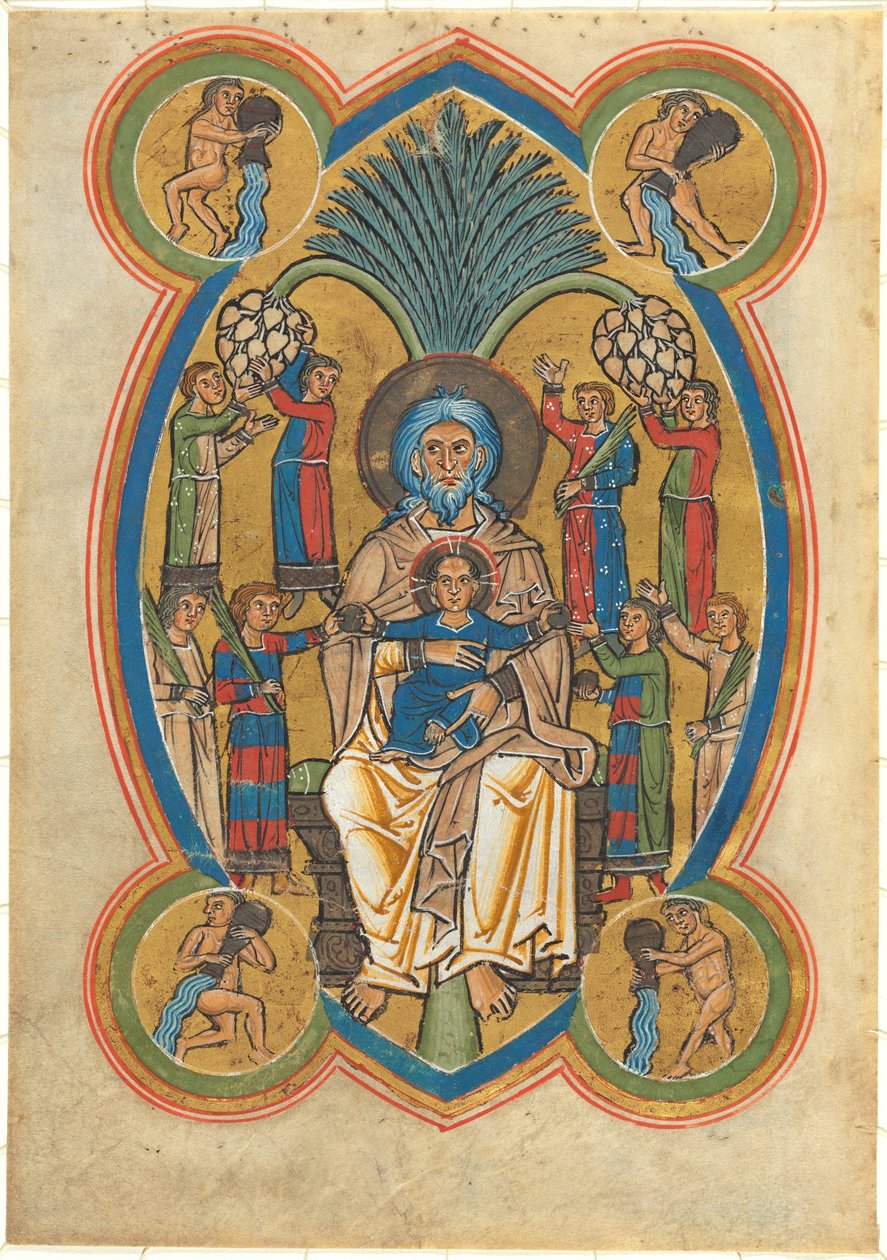 Paradis med Kristus i Abrahams skød af German 13th Century