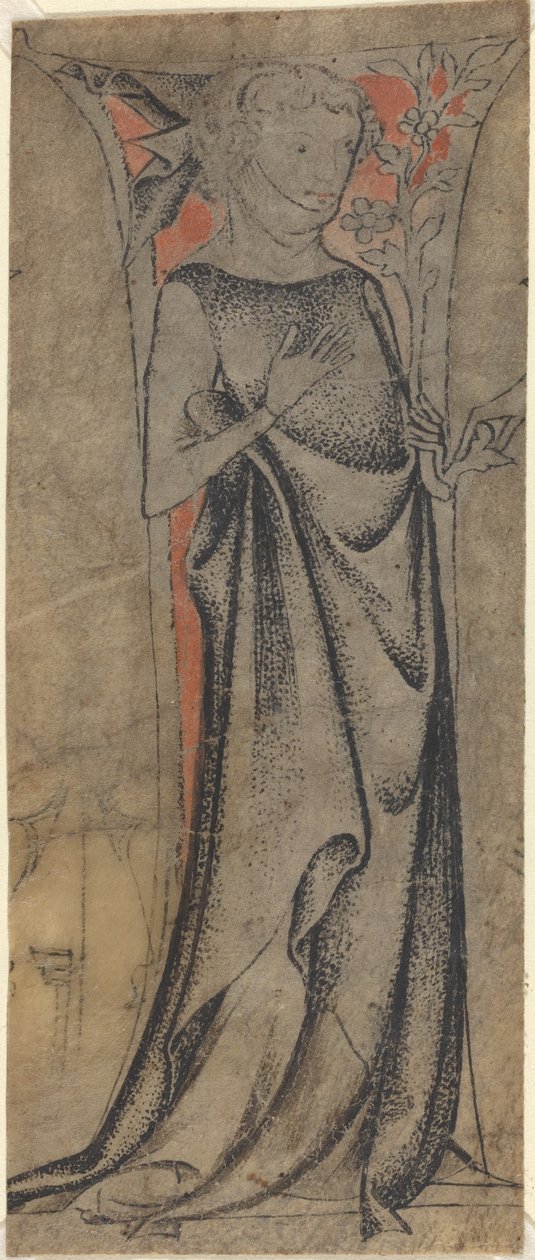 Stående Ungdom med en Gren af German 14th Century