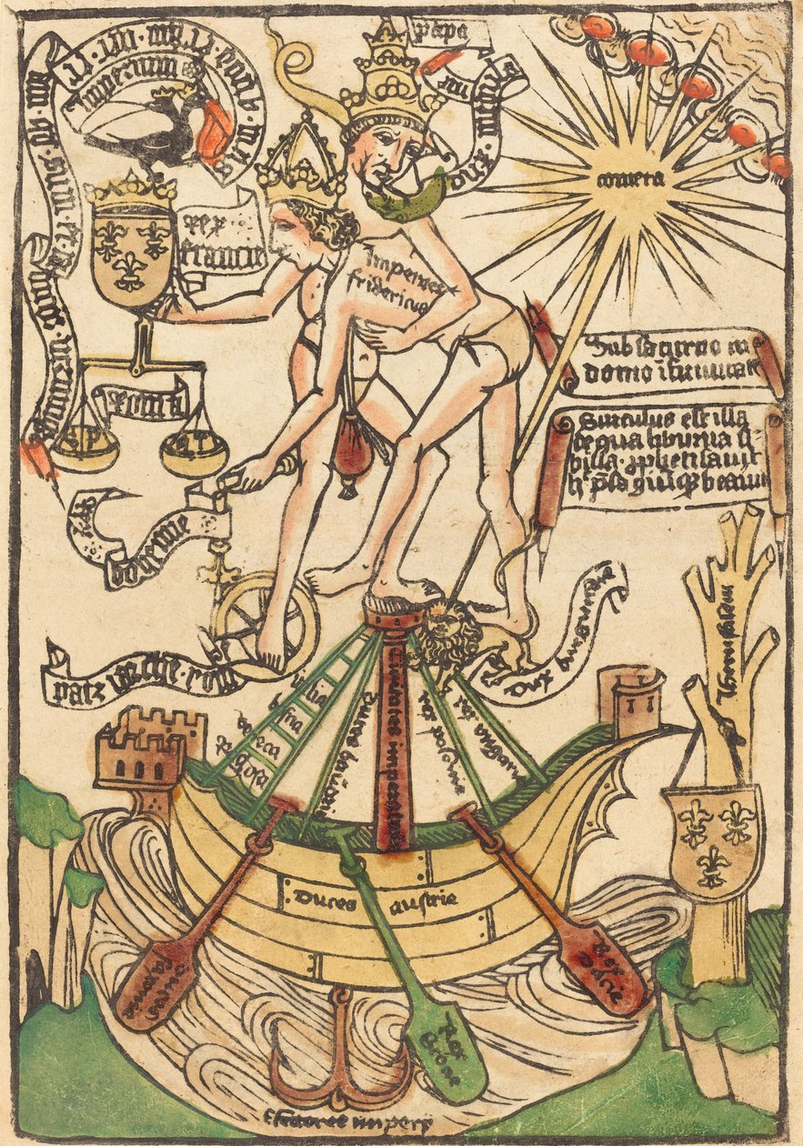 Allegori om mødet mellem pave Paul II og kejser Frederik III af German 15th Century