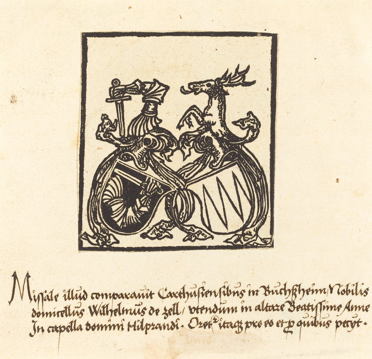 Bogplade af Wilhelm von Zell af German 15th Century