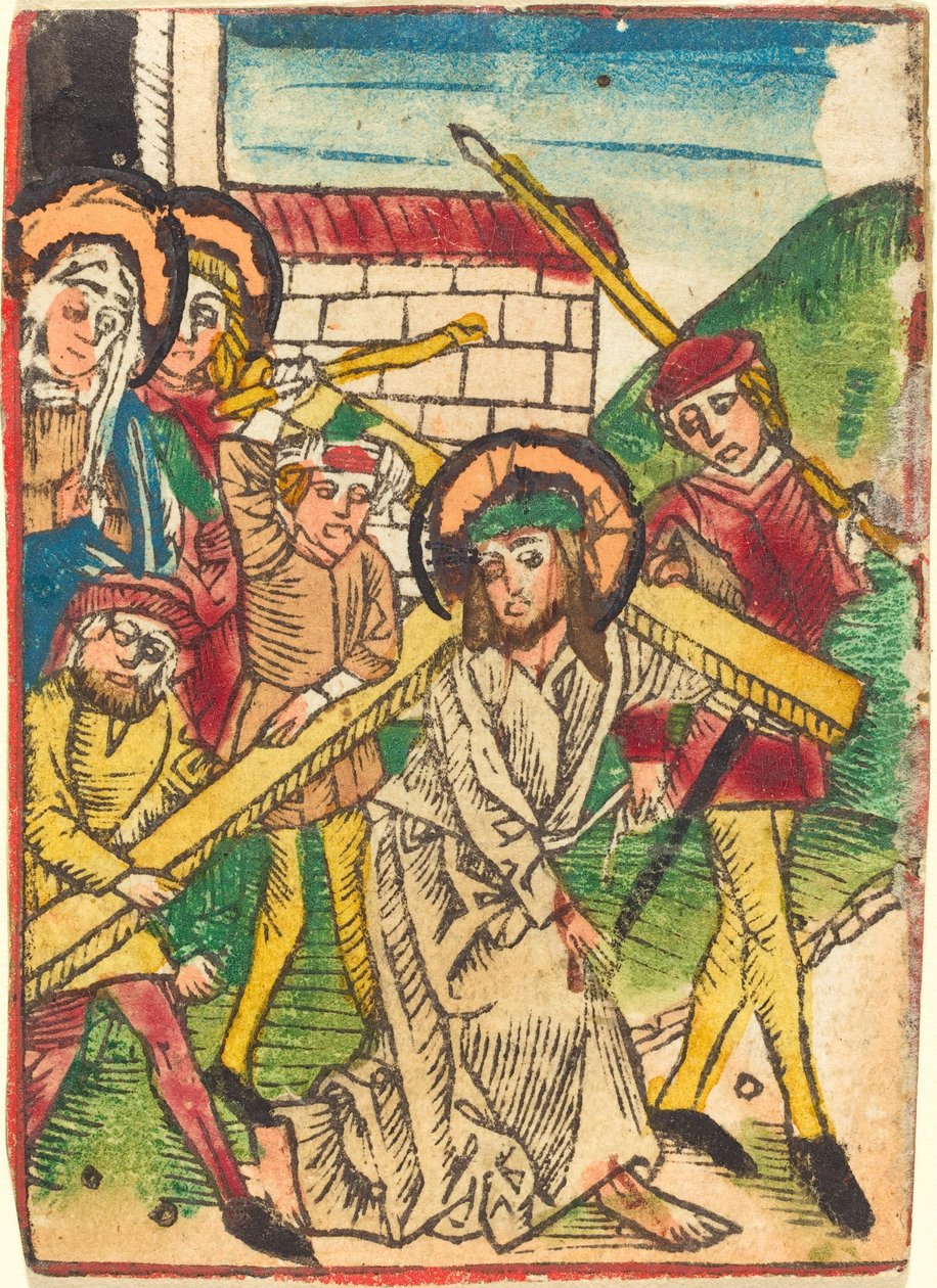 Kristus der bærer korset af German 15th Century