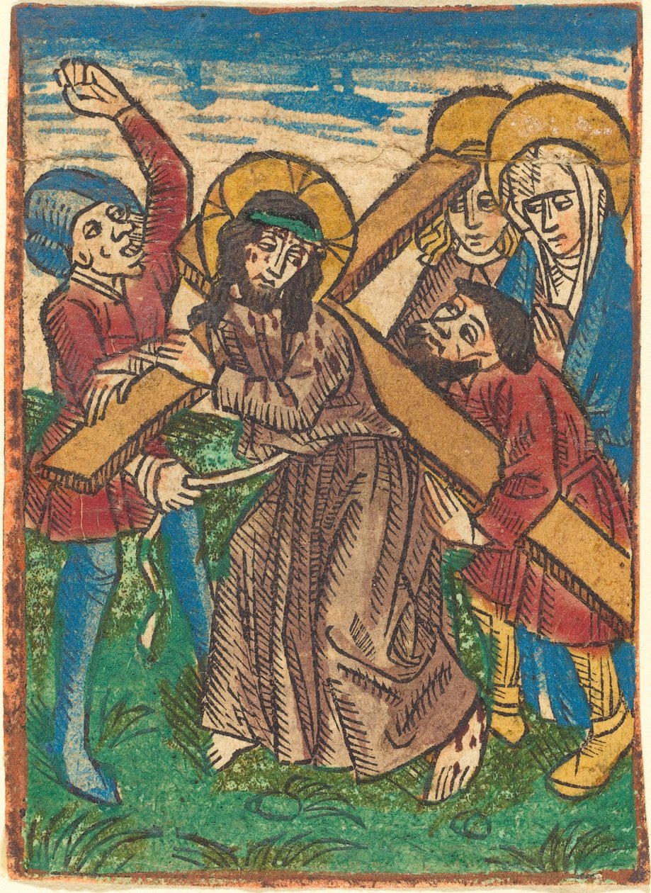 Kristus der bærer korset af German 15th Century