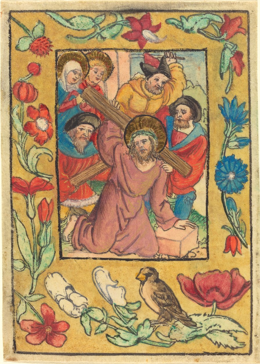 Kristus der bærer korset af German 15th Century