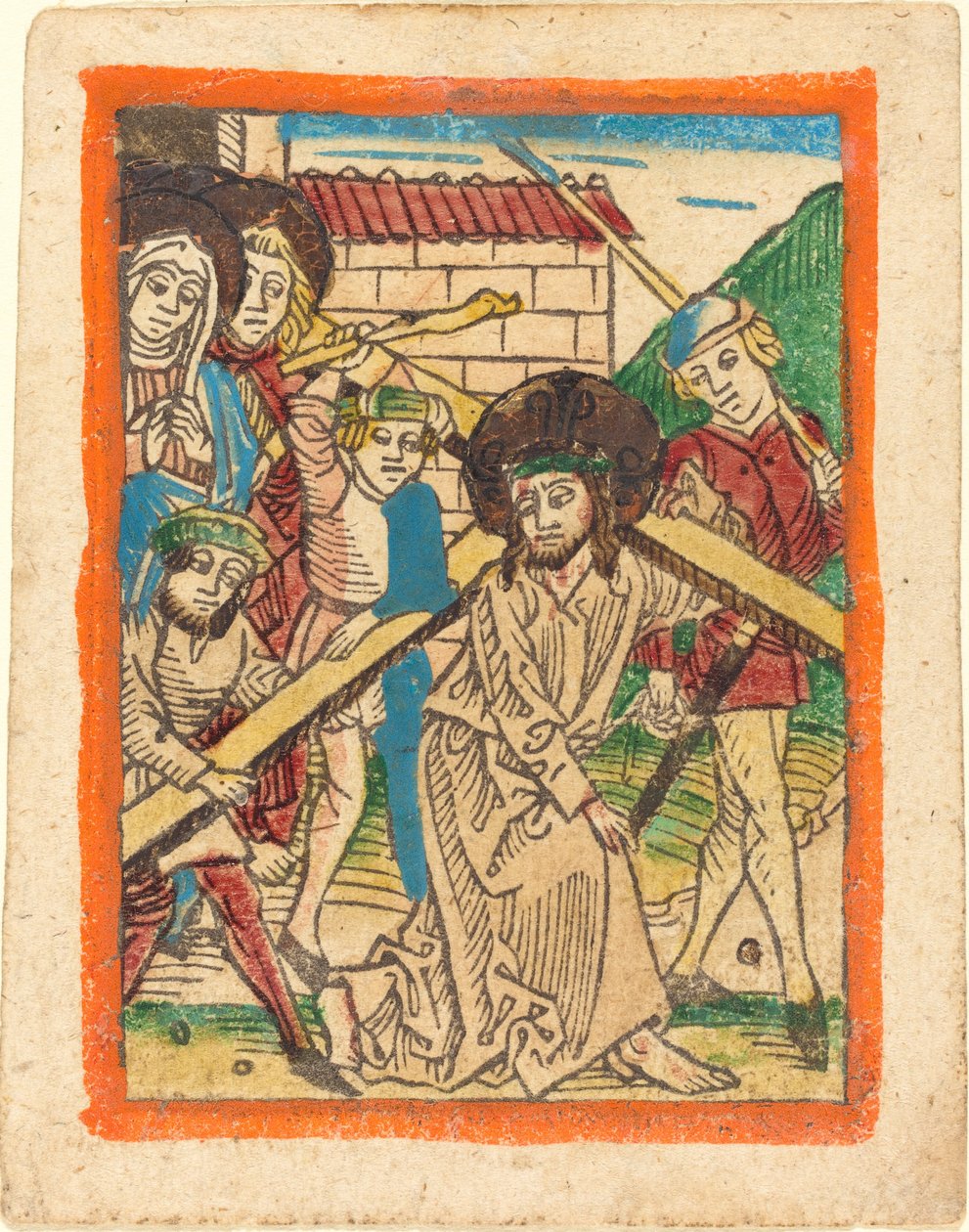 Kristus bærer korset af German 15th Century