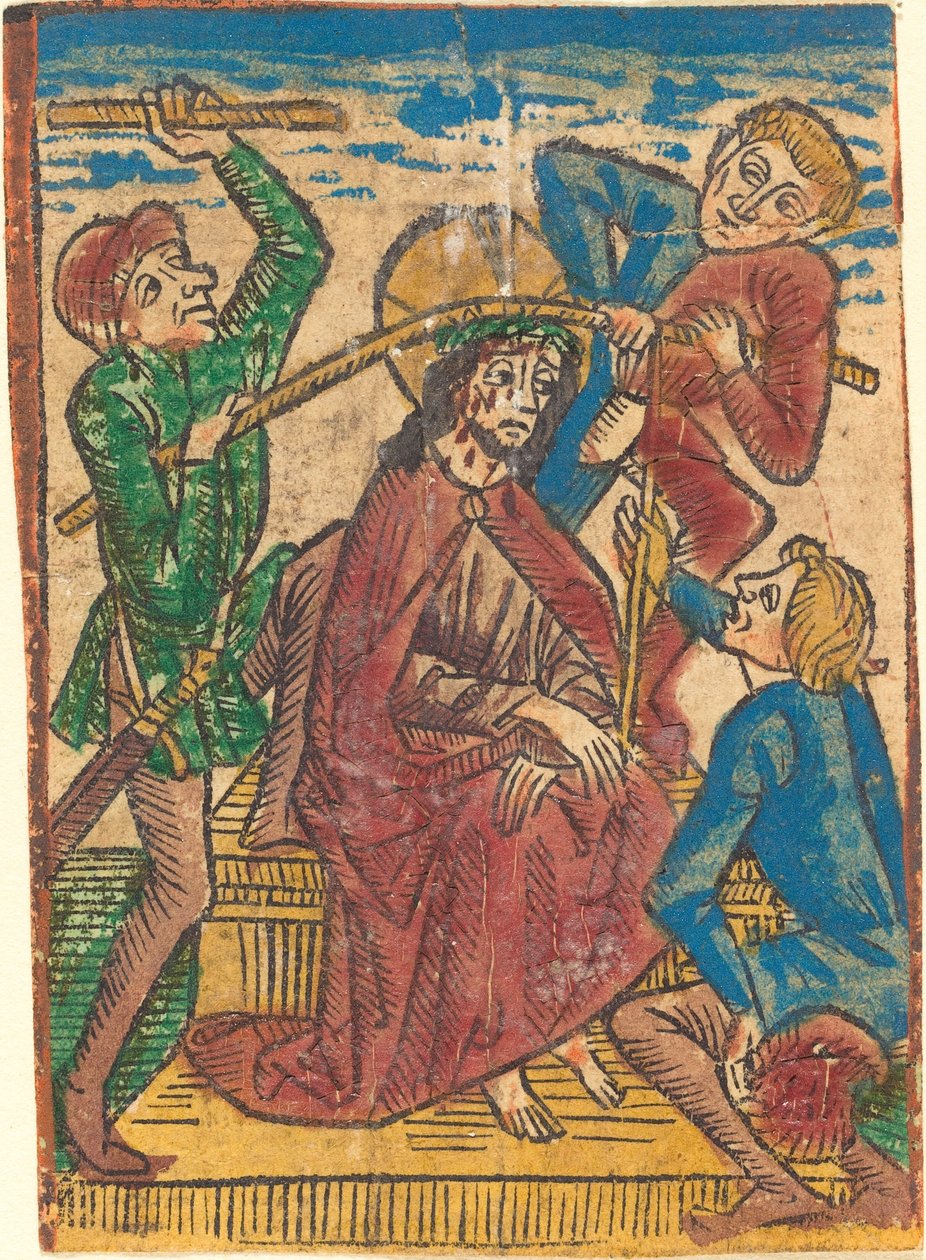 Kristus kronet med torne af German 15th Century