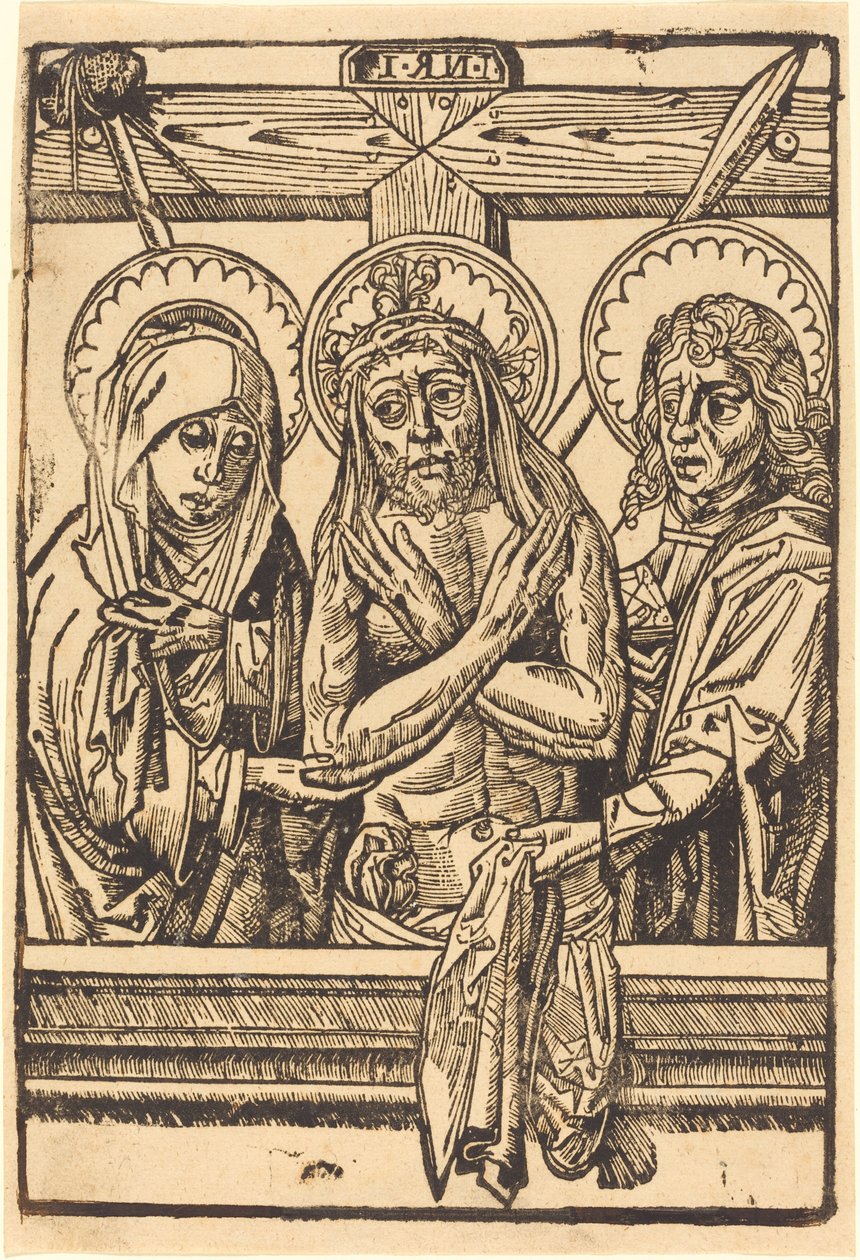 Kristus mellem Maria og Johannes af German 15th Century