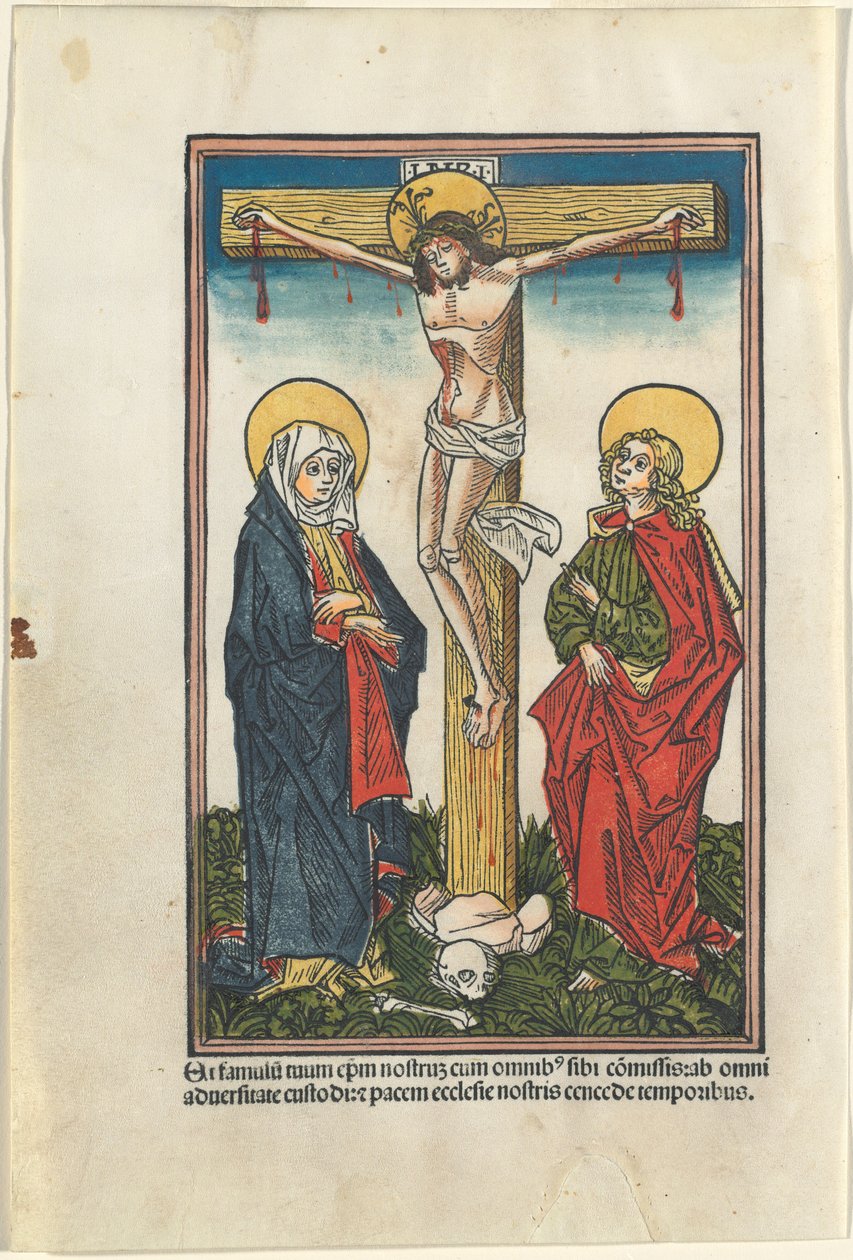 Kristus på korset med Jomfruen og Sankt Johannes af German 15th Century