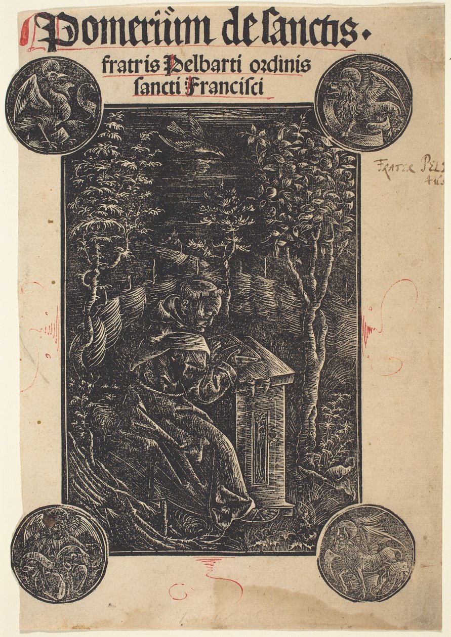 Franciskaner, Pelbartus af Temesvar, i en Have af German 15th Century