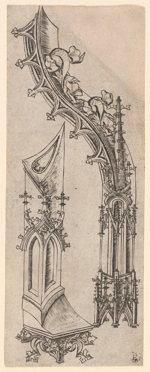 Gotisk bogstav "d" af German 15th Century