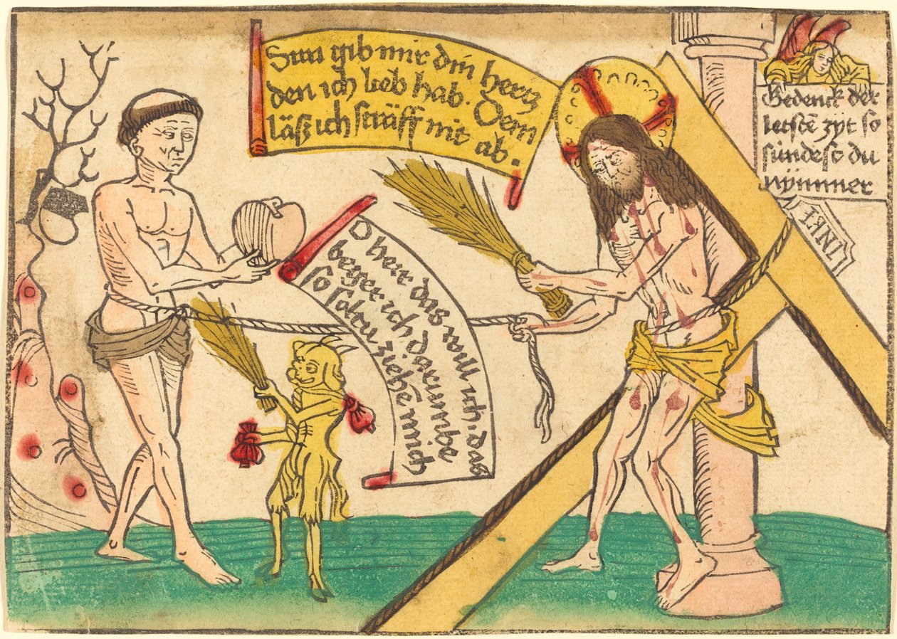 Jesus tiltrækker de trofaste til hjertet af German 15th Century