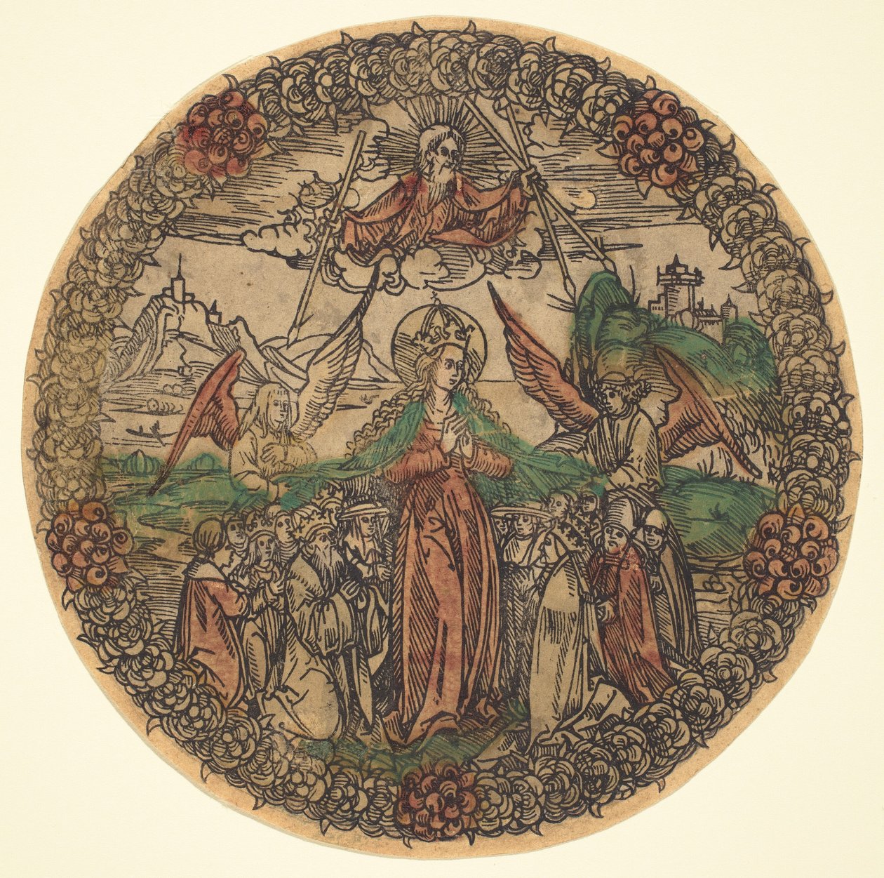 Madonna i en krans af roser af German 15th Century