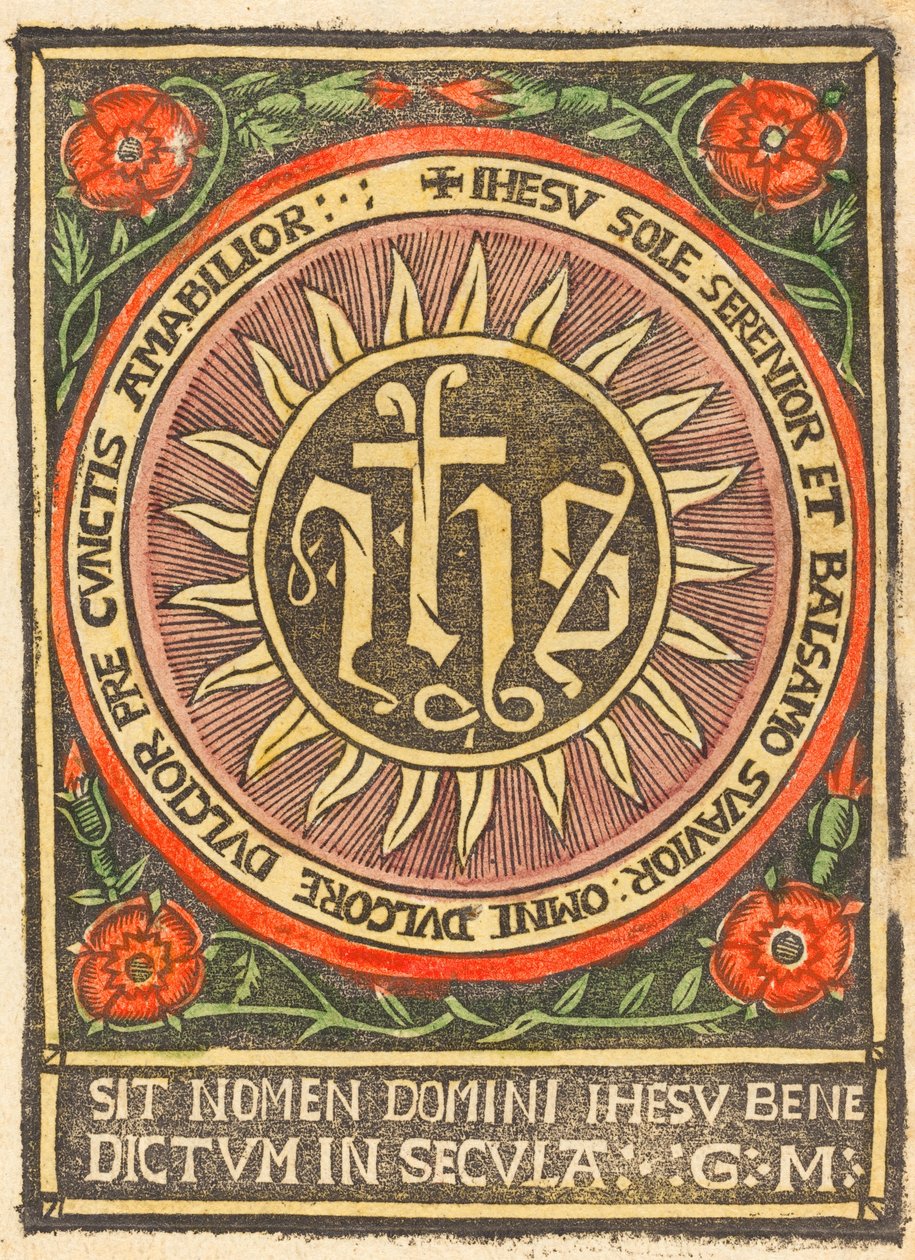 Monogram JHS i en flammende cirkel af German 15th Century
