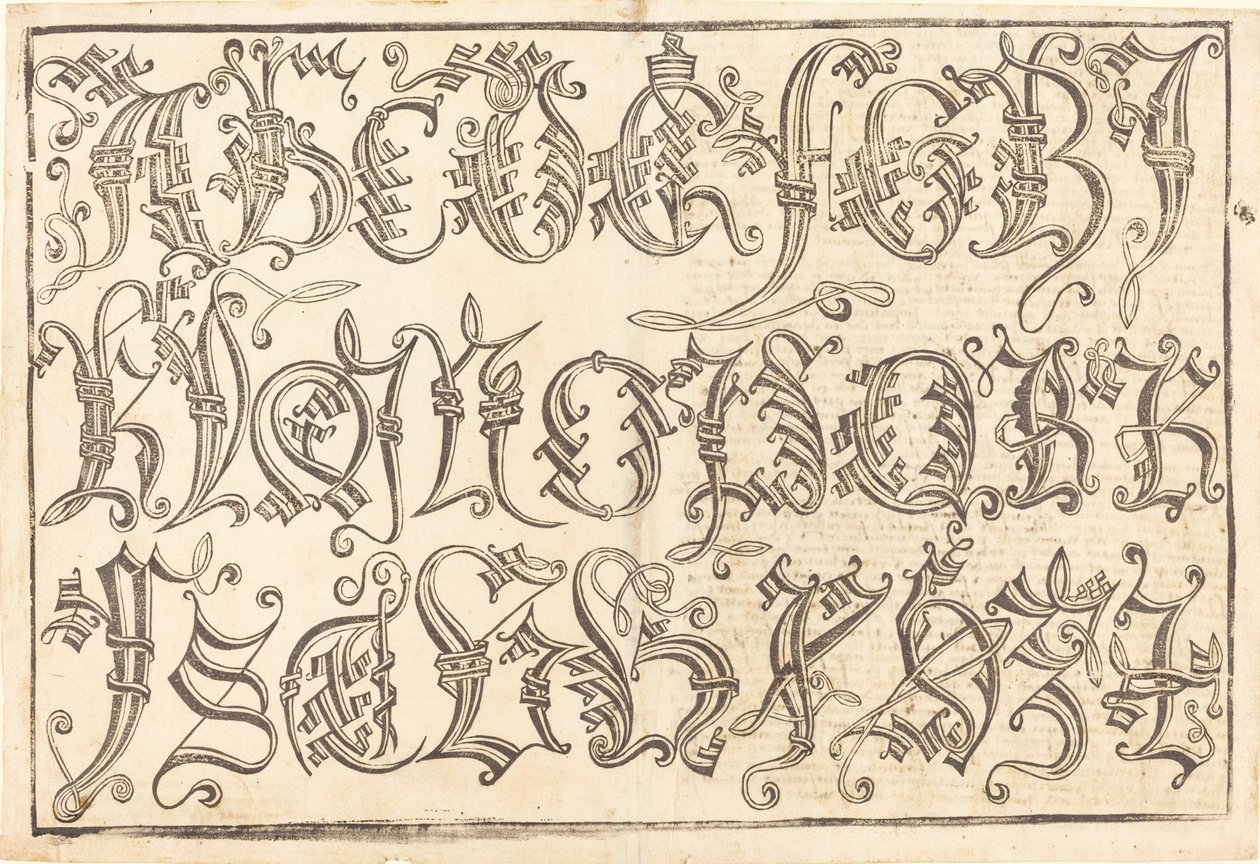 Ornamental alfabet af German 15th Century