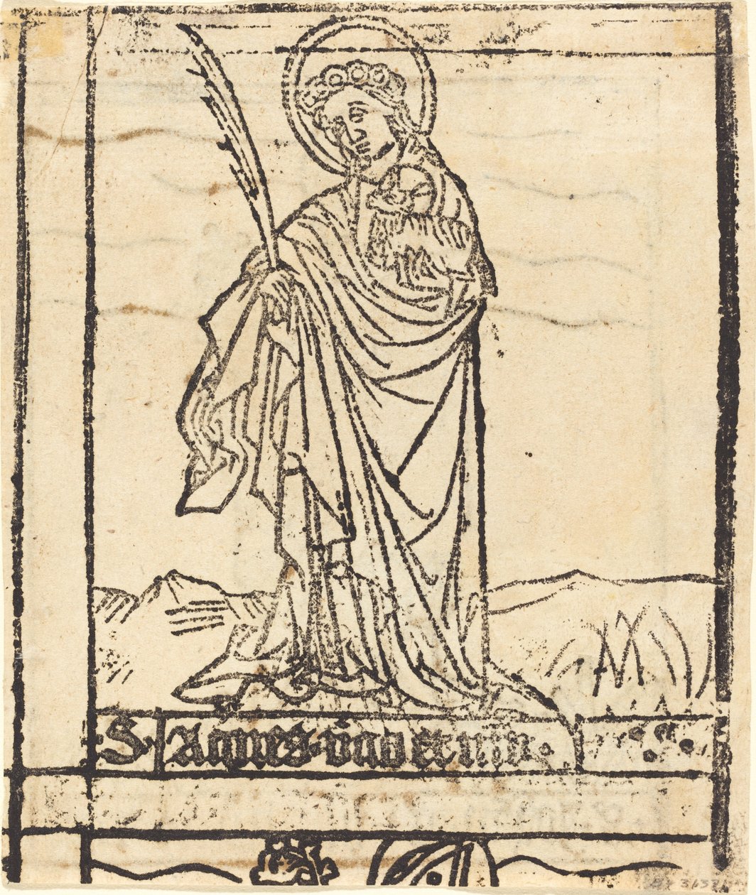 Sankt Agnes [verso] af German 15th Century