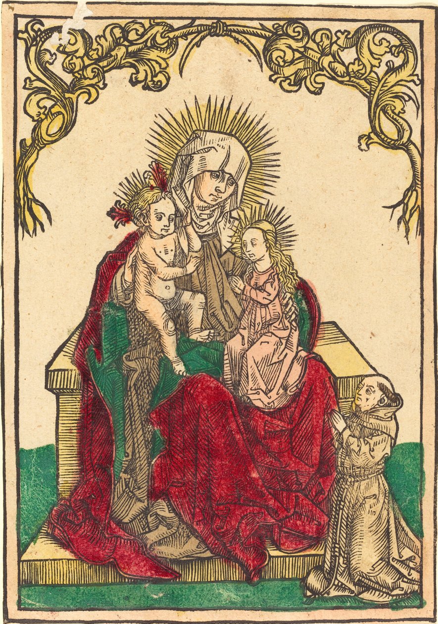 Sankt Anne, Madonnaen og Barnet og en franciskanermunk af German 15th Century