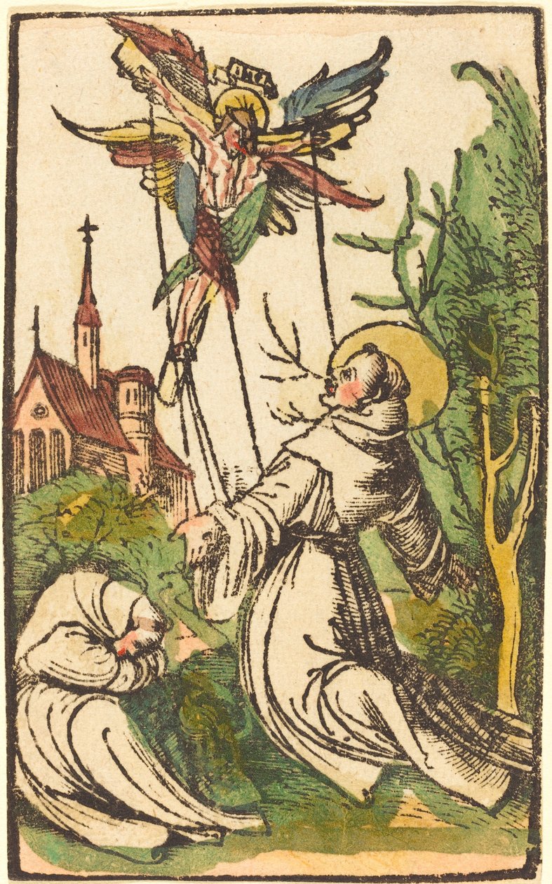 Saint Francis modtager Stigmata af German 15th Century