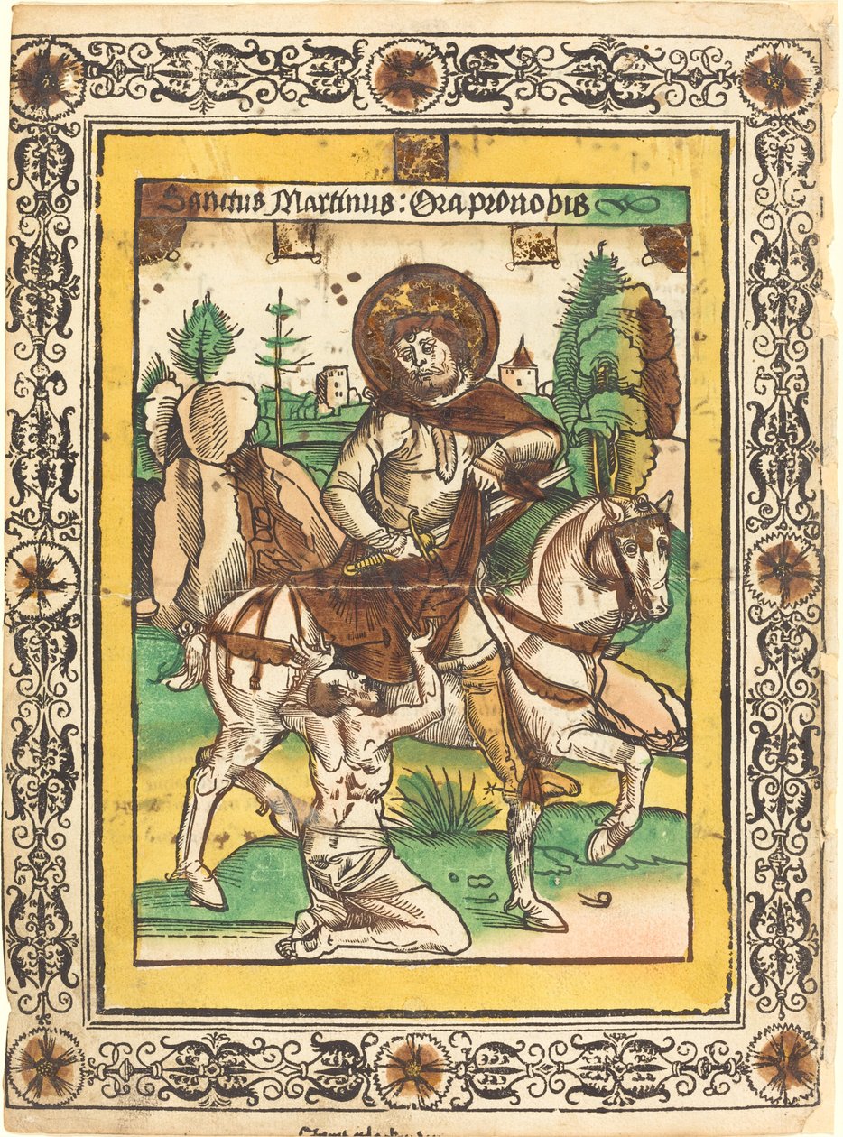 Sankt Martin og tiggeren af German 15th Century