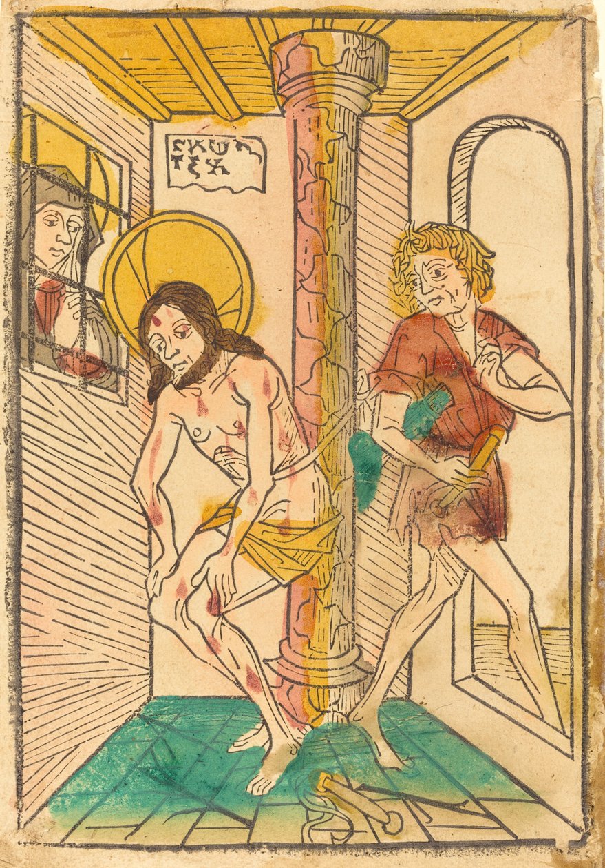 Flageleringen i Marias nærvær af German 15th Century