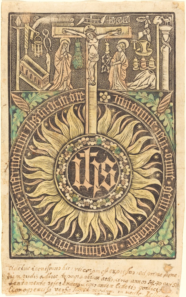 Den hellige monografi med korsfæstelses- og lidenskabssymbolerne [recto] af German 15th Century