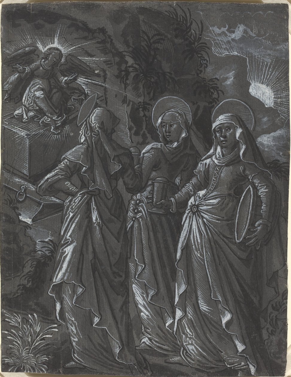 De tre kvinder ved graven [recto] af German 16th Century