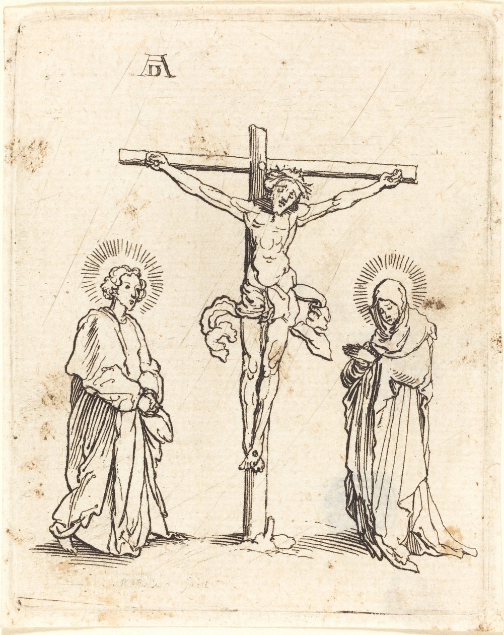 Korsfæstelsen med Jomfruen og Sankt Johannes af German 16th Century after Albrecht Dürer