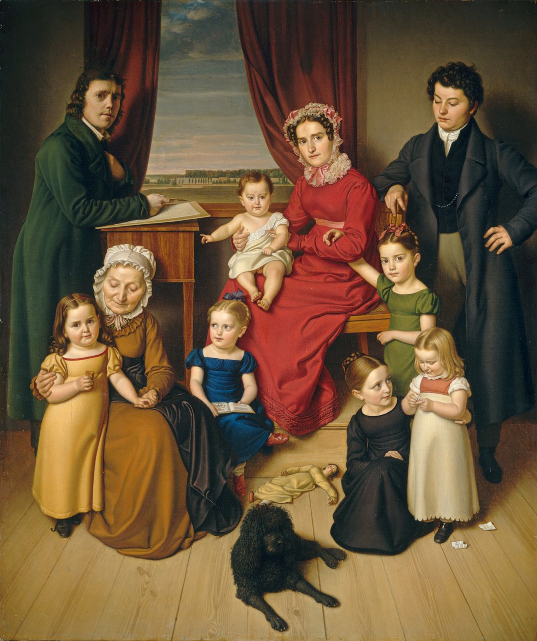 En kunstner og hans familie af German 19th Century