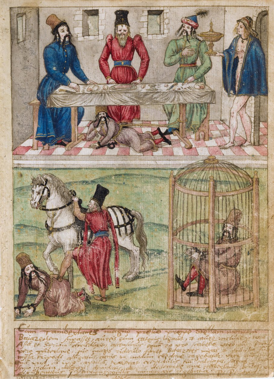 Bayezid I fængslet af Timur før 1561 af German Master