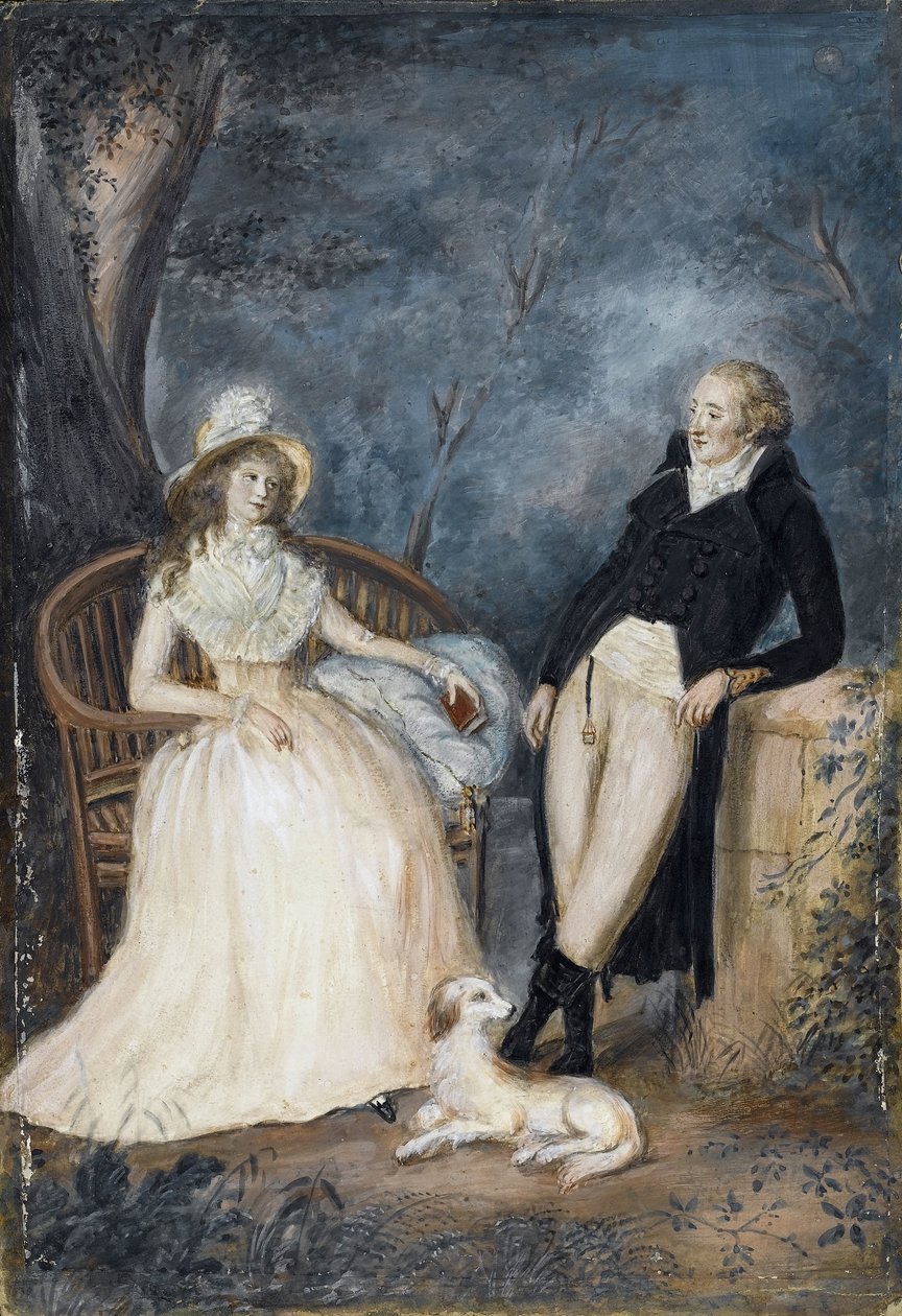 Charlotte von Stein og Johann Wolfgang von Goethe i samtale, Anden halvdel af det 18. årh. af German Master