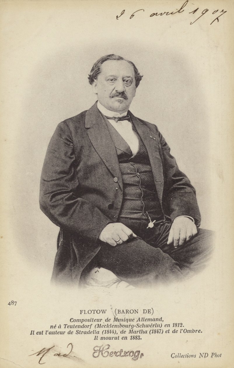 Baron de Flotow, tysk komponist (1812-1883) (s/h-foto) af German Photographer