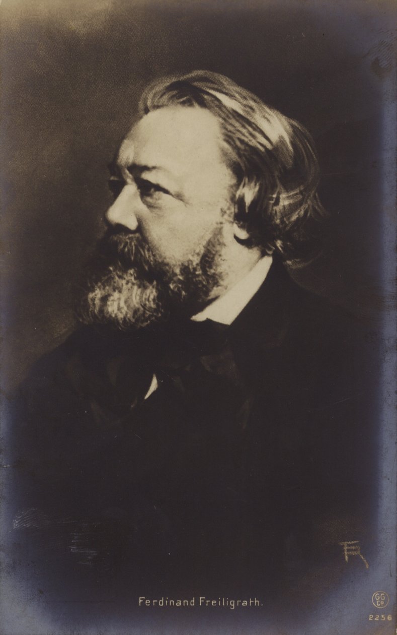 Ferdinand Freiligrath (1810-1876), tysk digter (s/h-foto) af German Photographer