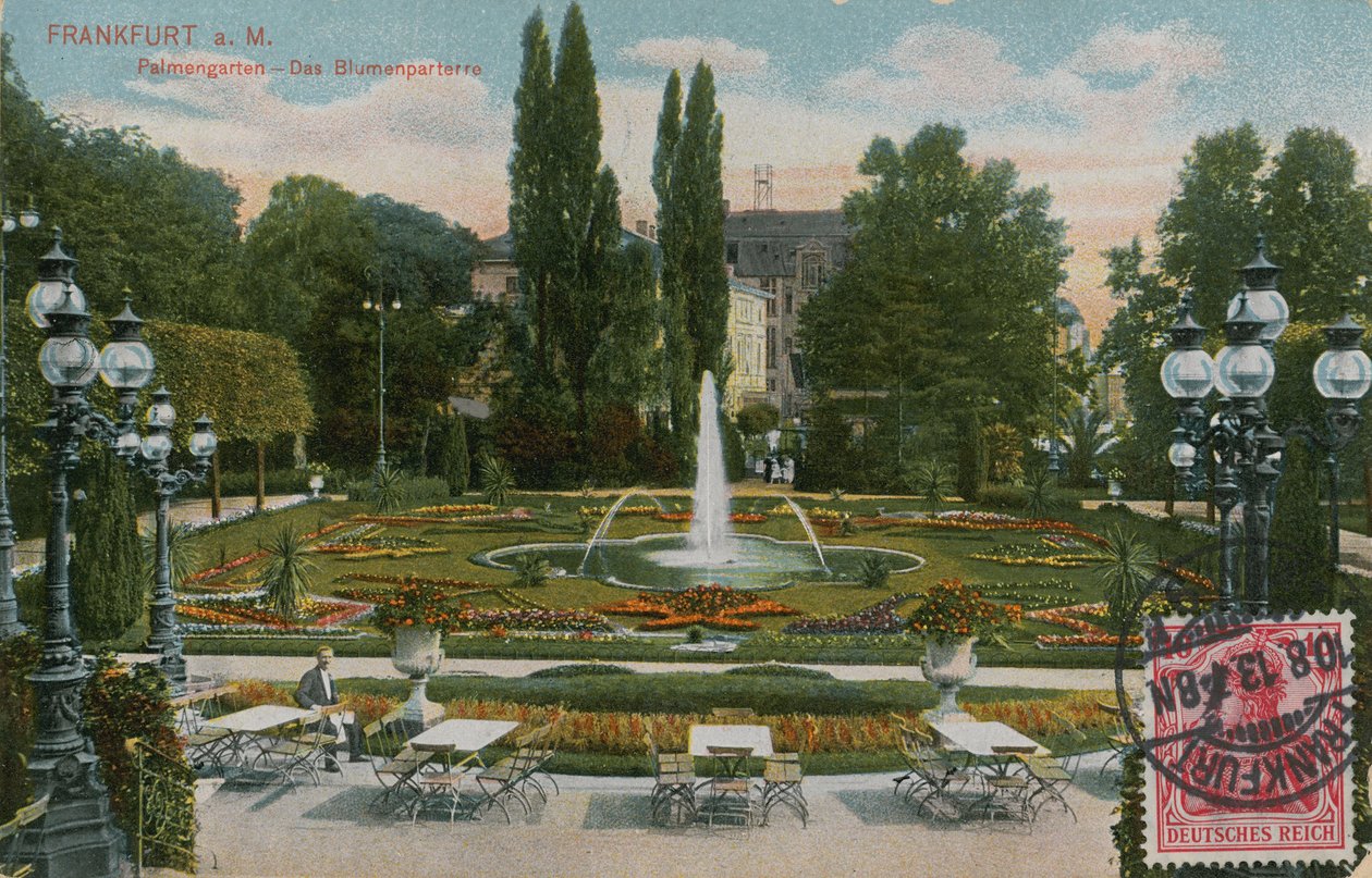 Frankfurt, Palmengarten, Blomsterparterre. Postkort sendt i 1913. af German Photographer