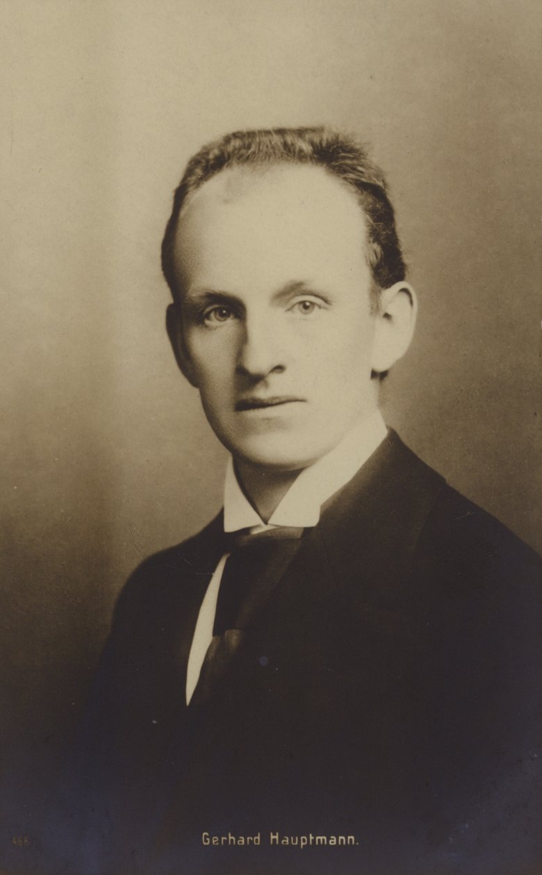 Gerhard Hauptmann (1862-1946), tysk dramatiker og romanforfatter (s/h-foto) af German Photographer