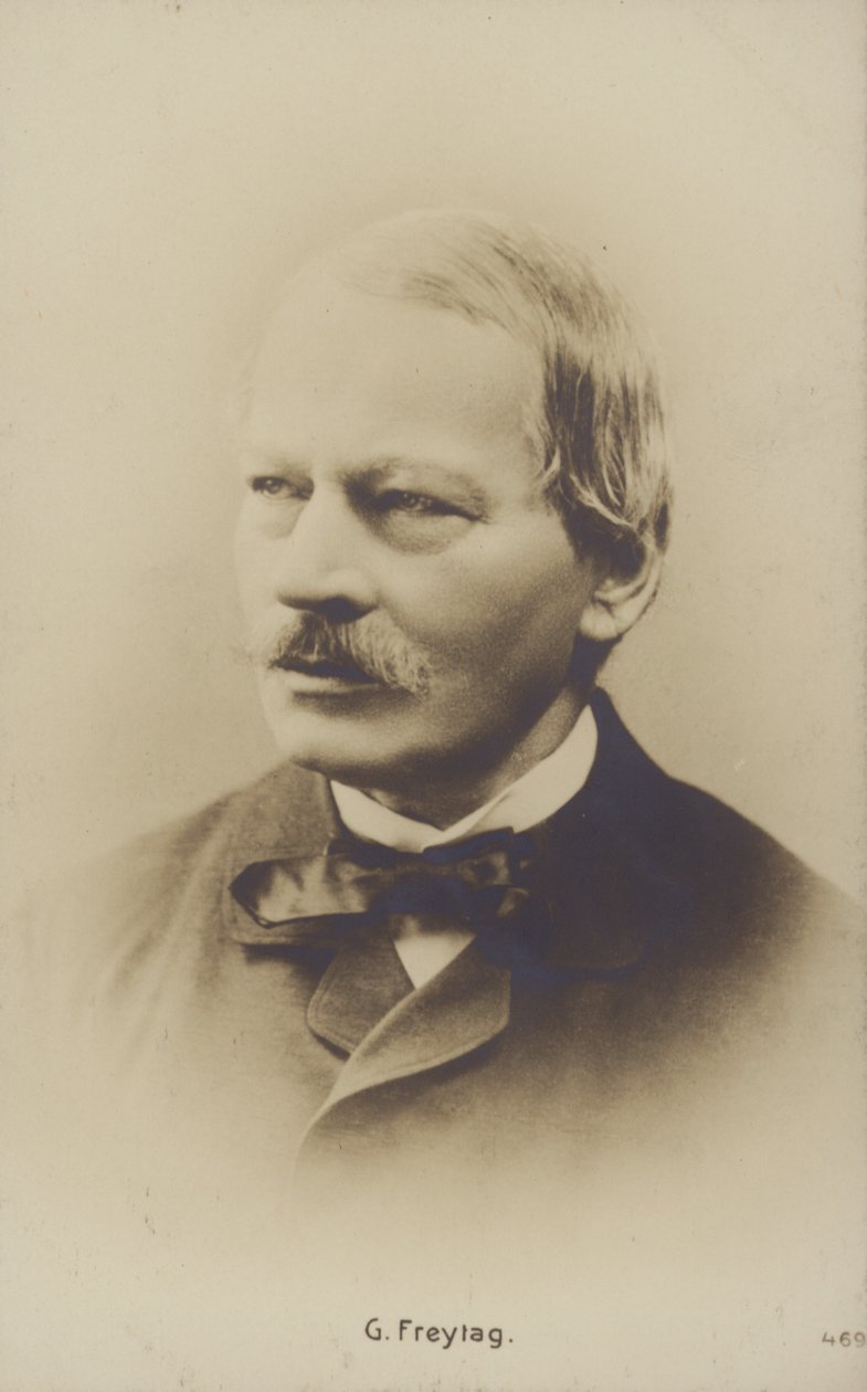 Gustav Freytag (1816-1895), tysk roman- og skuespilforfatter (s/h-foto) af German Photographer
