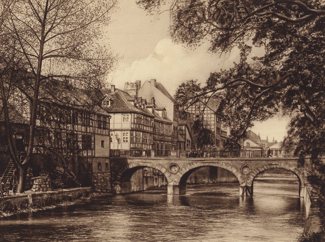 Marstall Bridge, Hannover (s/h-foto) af German Photographer